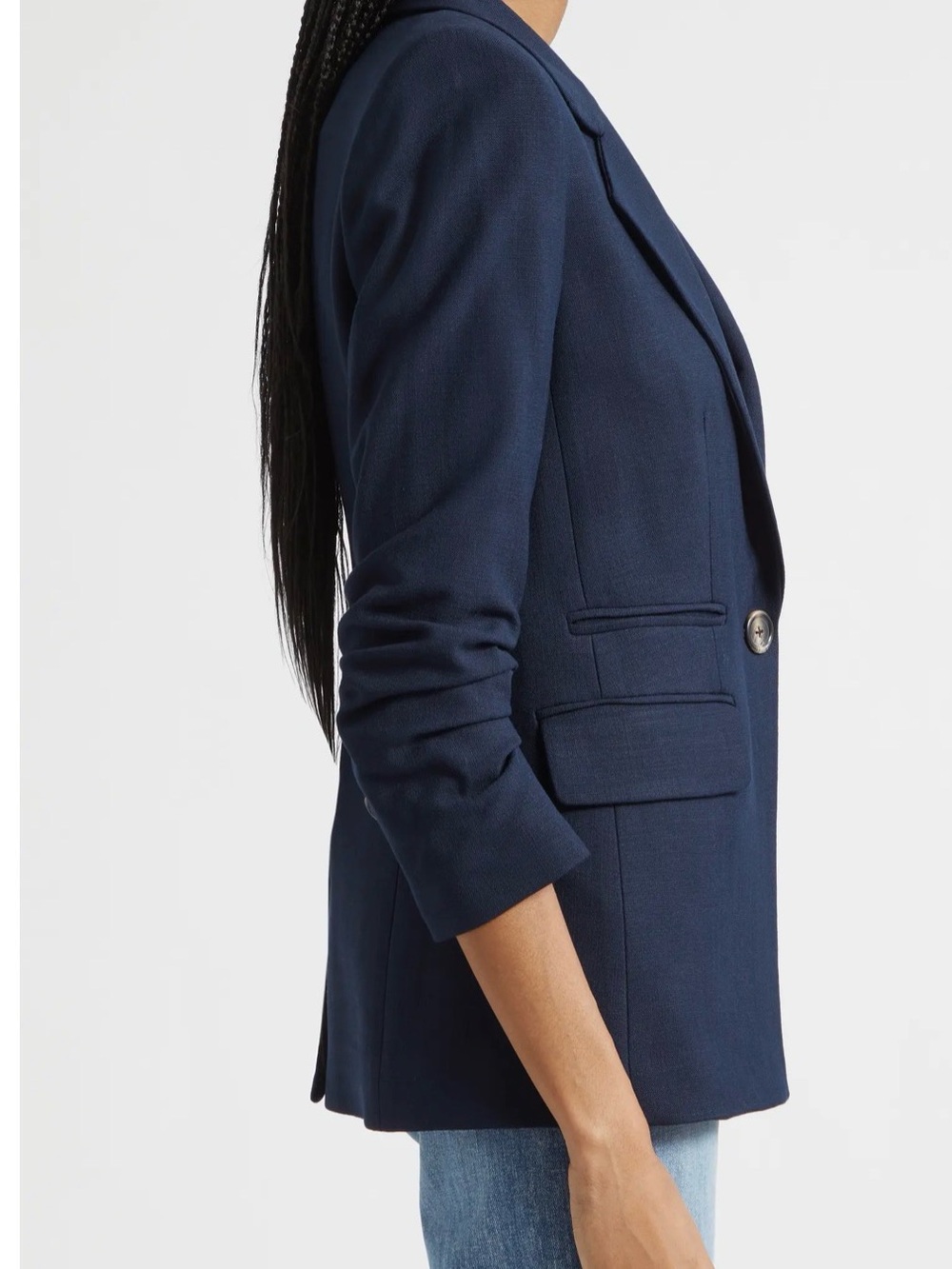 Veronica Beard Dark Navy Single-Button Blazer - Picture 5 of 9